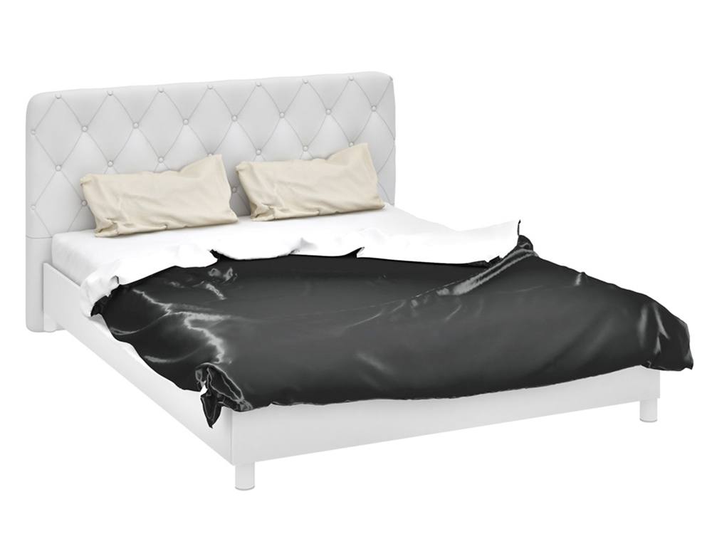 Кровать Амели 2 (160х200) Белый, ЛДСП кровать амели 2 160х200 с пм белый лдсп