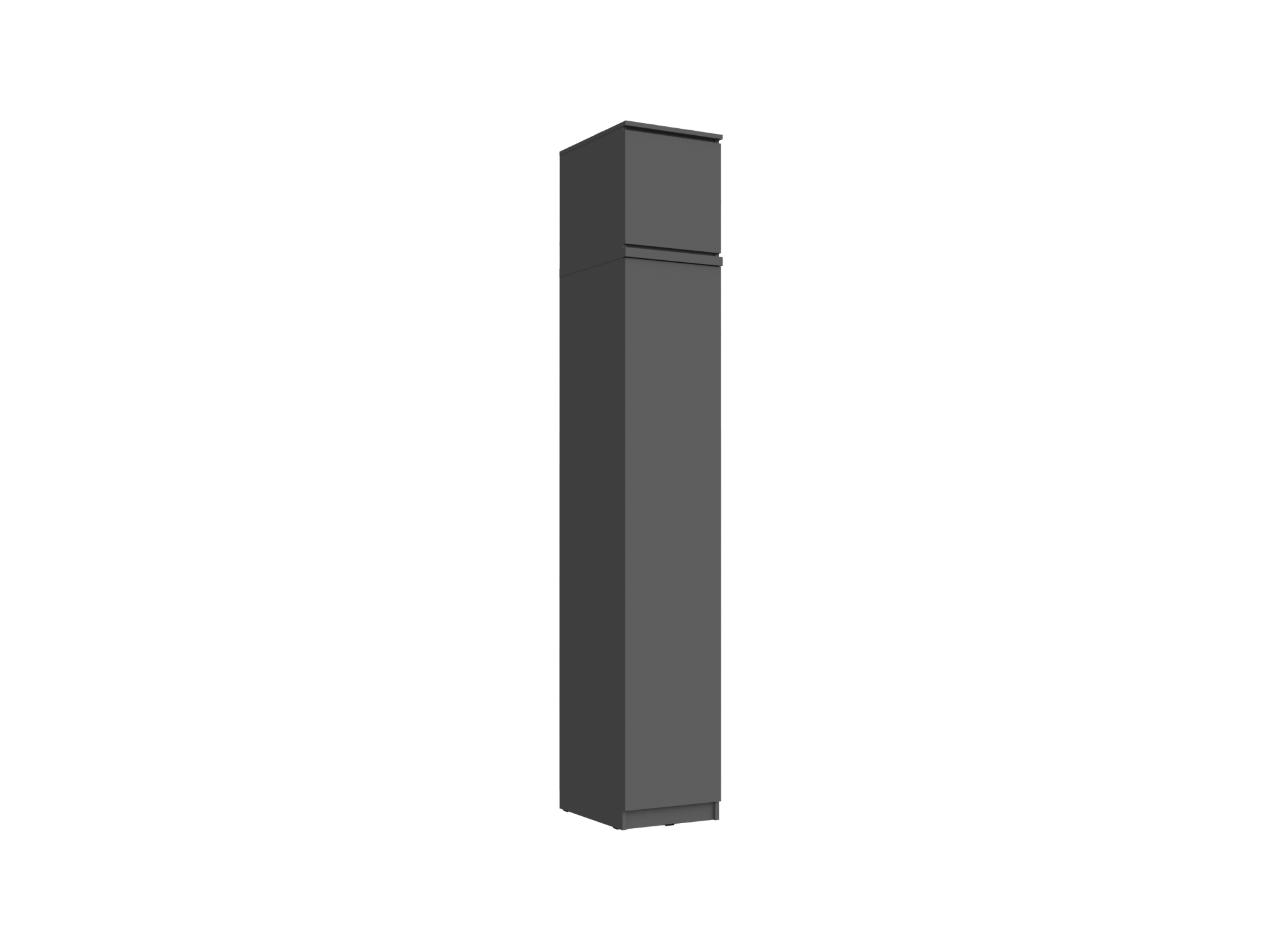 Челси Пенал 1 створка + антресоль 400 (Графит, Графит) Черный, ЛДСП челси антресоль тумба универсальная графит графит черный лдсп