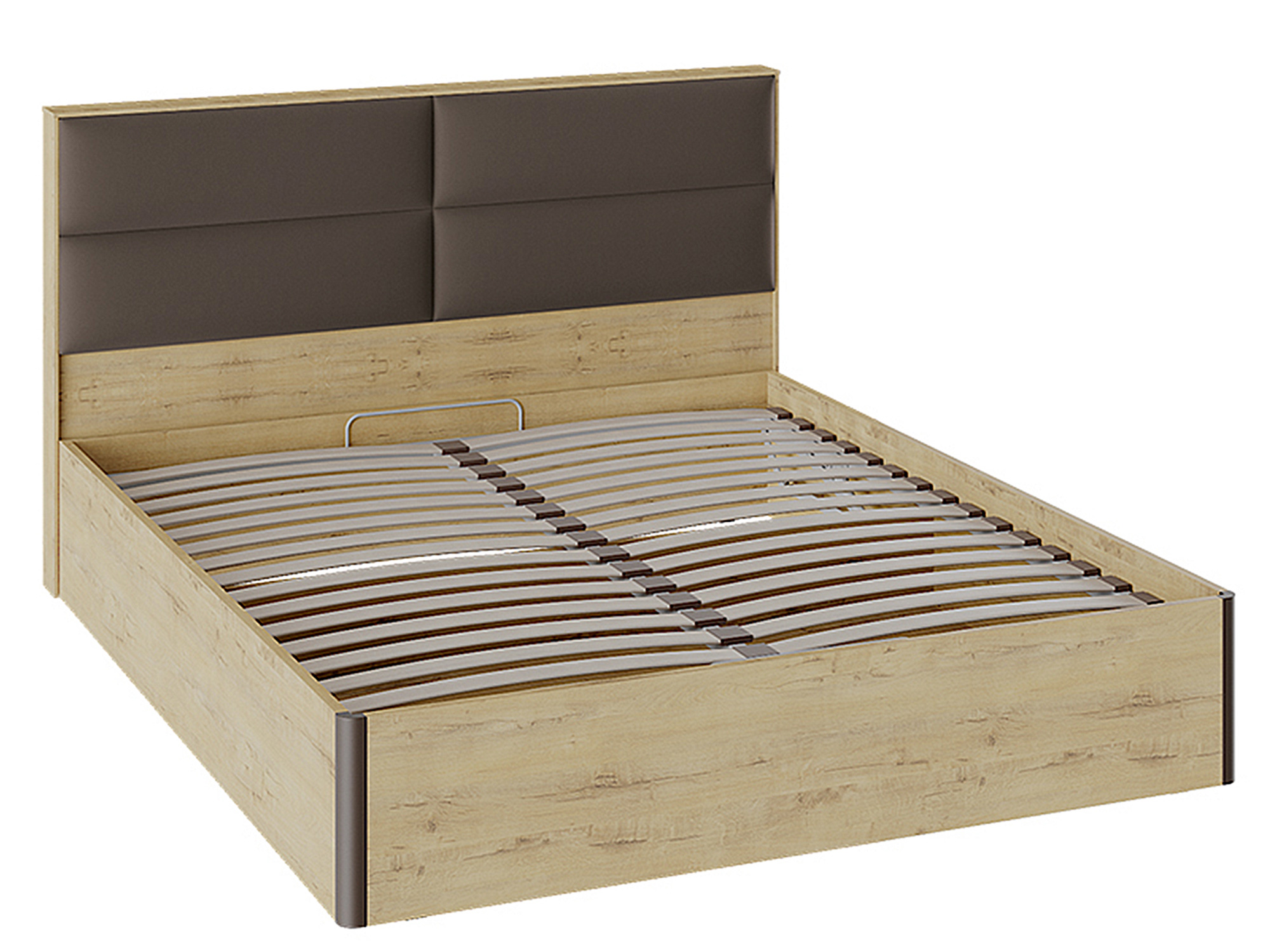 Кровать с ПМ Николь (160х200) , Бежевый, ЛДСП кровать николь 160х200 бетон графит бежевый коричневый темный мдф лдсп