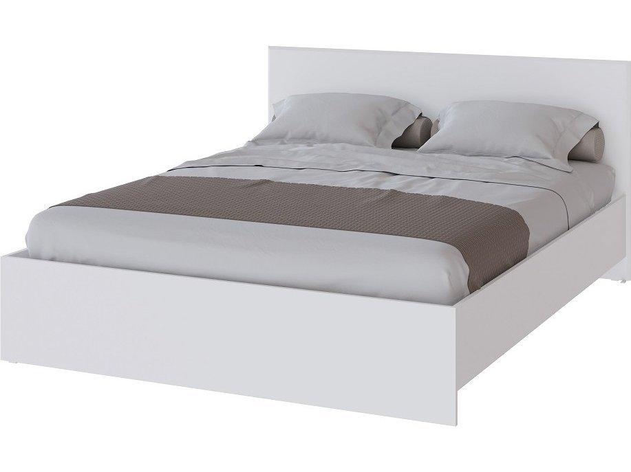 Кровать с настилом из ДСП Плейона 160x200, белый Белый комод плейона белый белый