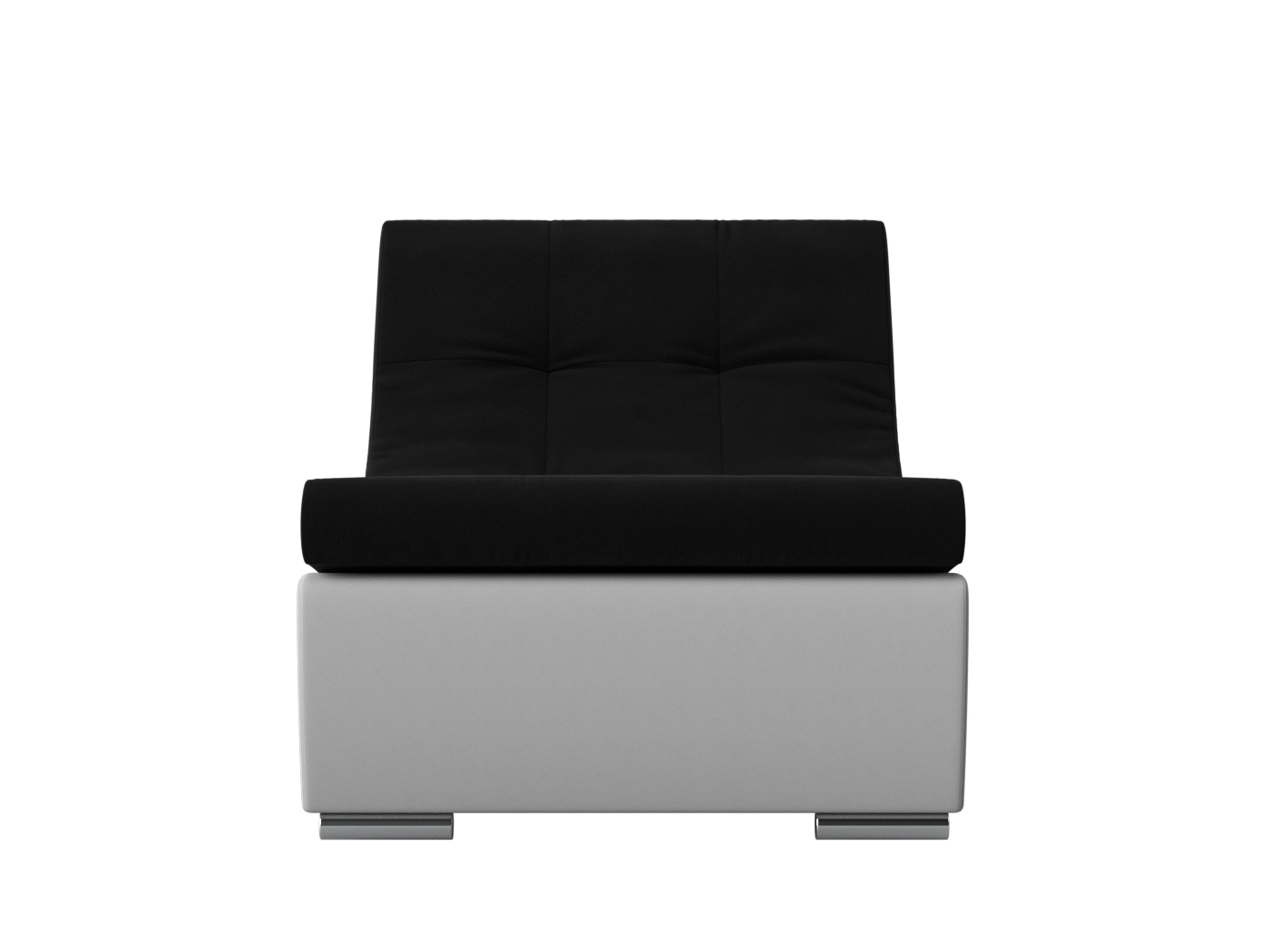 Модуль Кресло для модульного дивана Монреаль MebelVia Черный, Белый, Микровельвет, Экокожа, ЛДСП кресло артмебель монреаль кресло микровельвет черный экокожа белый