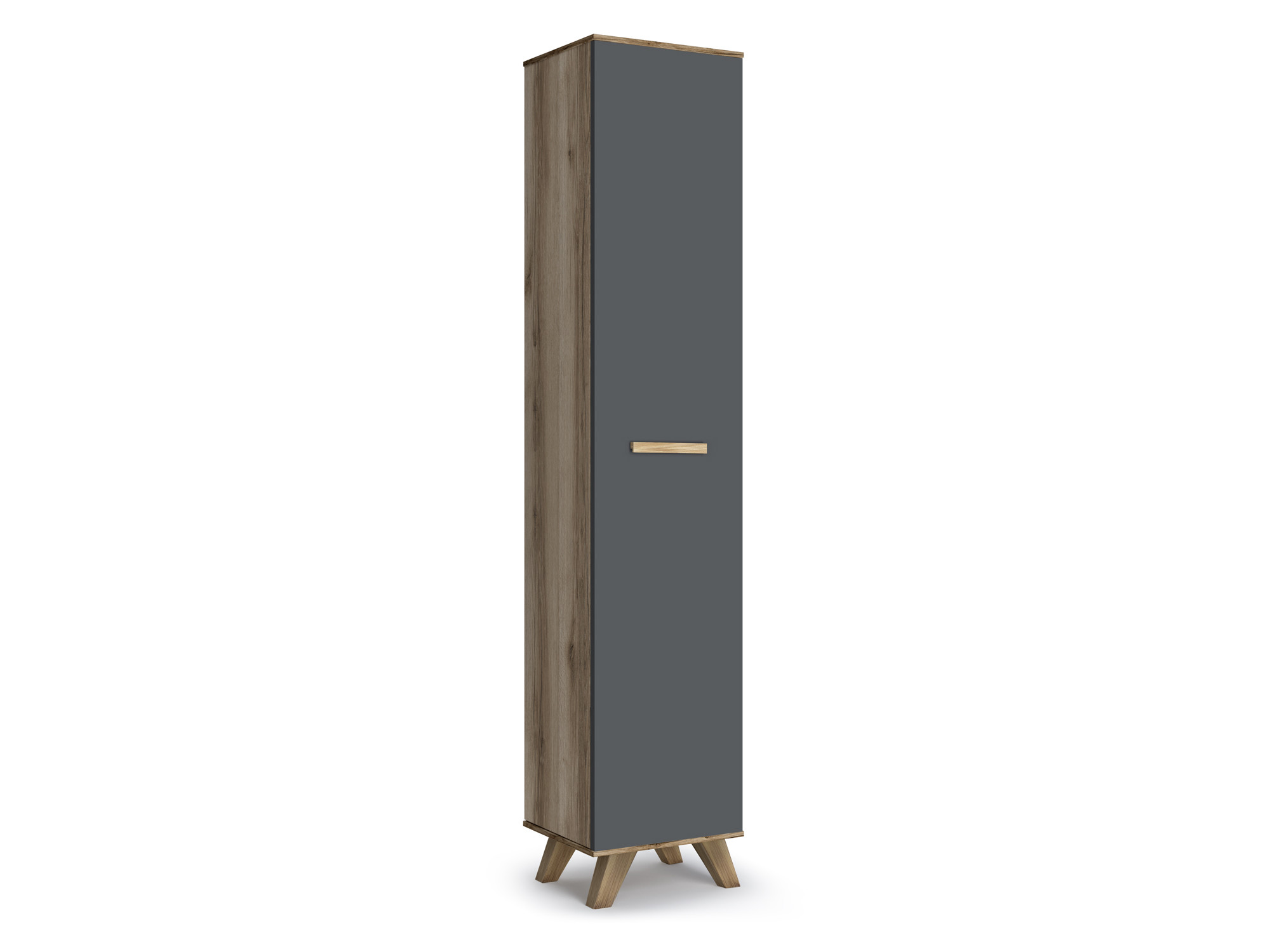Шкаф 400 высокий Вега Скандинавия Силк флай, Коричневый, МДФ, ЛДСП комод первый мебельный вега скандинавия