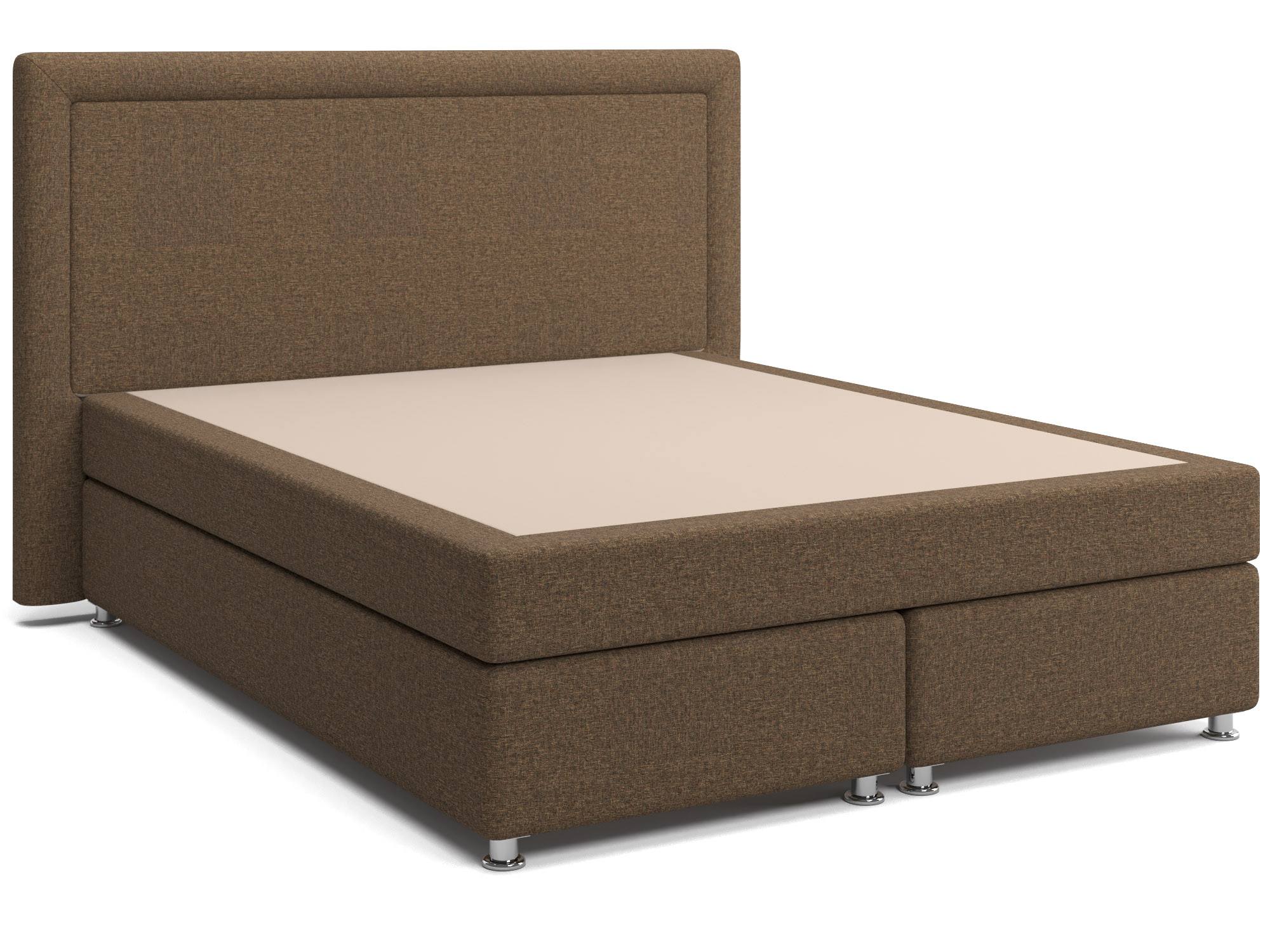 Кровать с матрасом и зависимым пружинным блоком Оливия (160х200) Box Spring Коричневый, Массив, ДСП