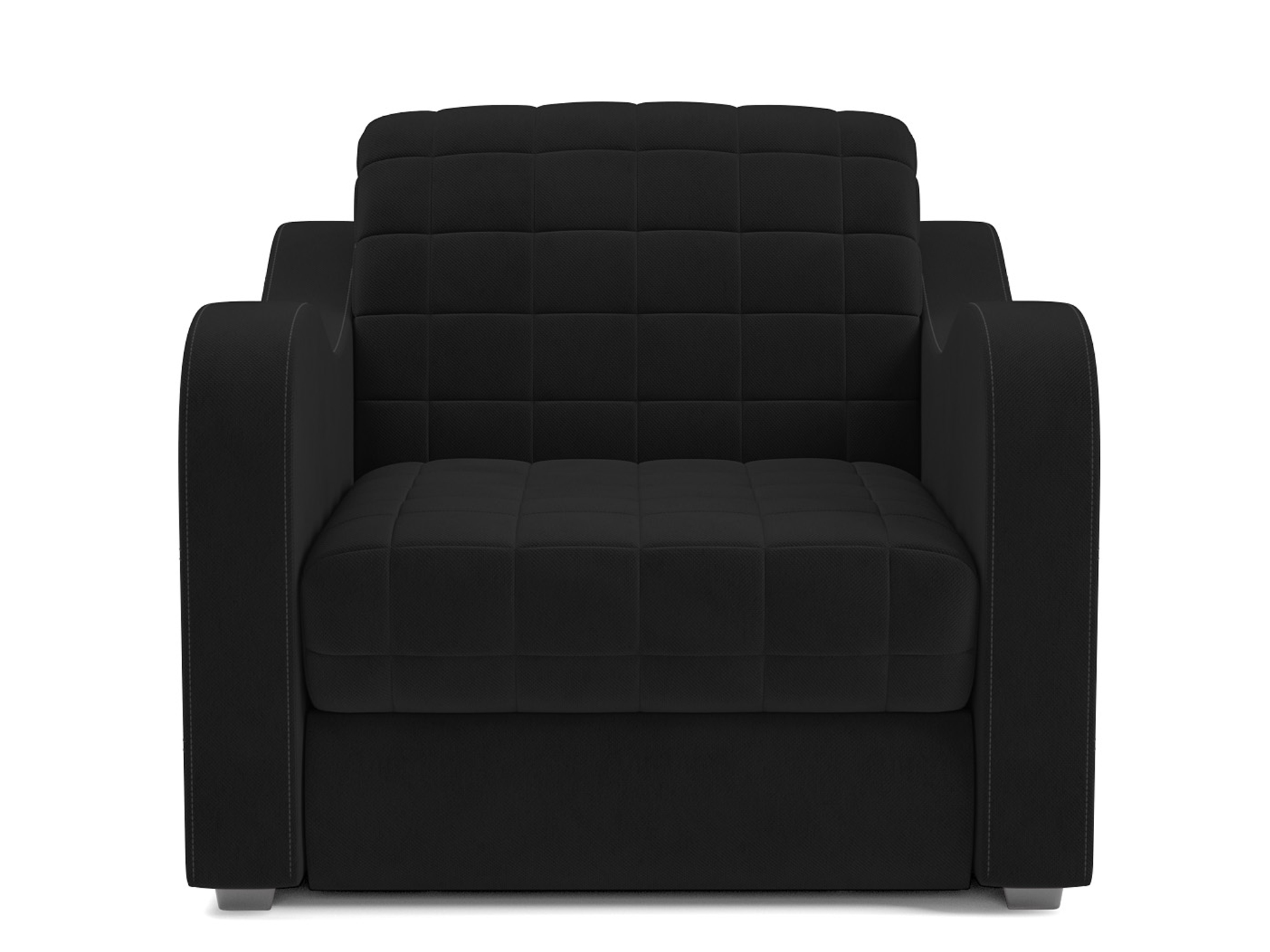 Кресло-кровать Барон №4 MebelVia Черный, Велюр, ДСП, Металл, Массив сосны