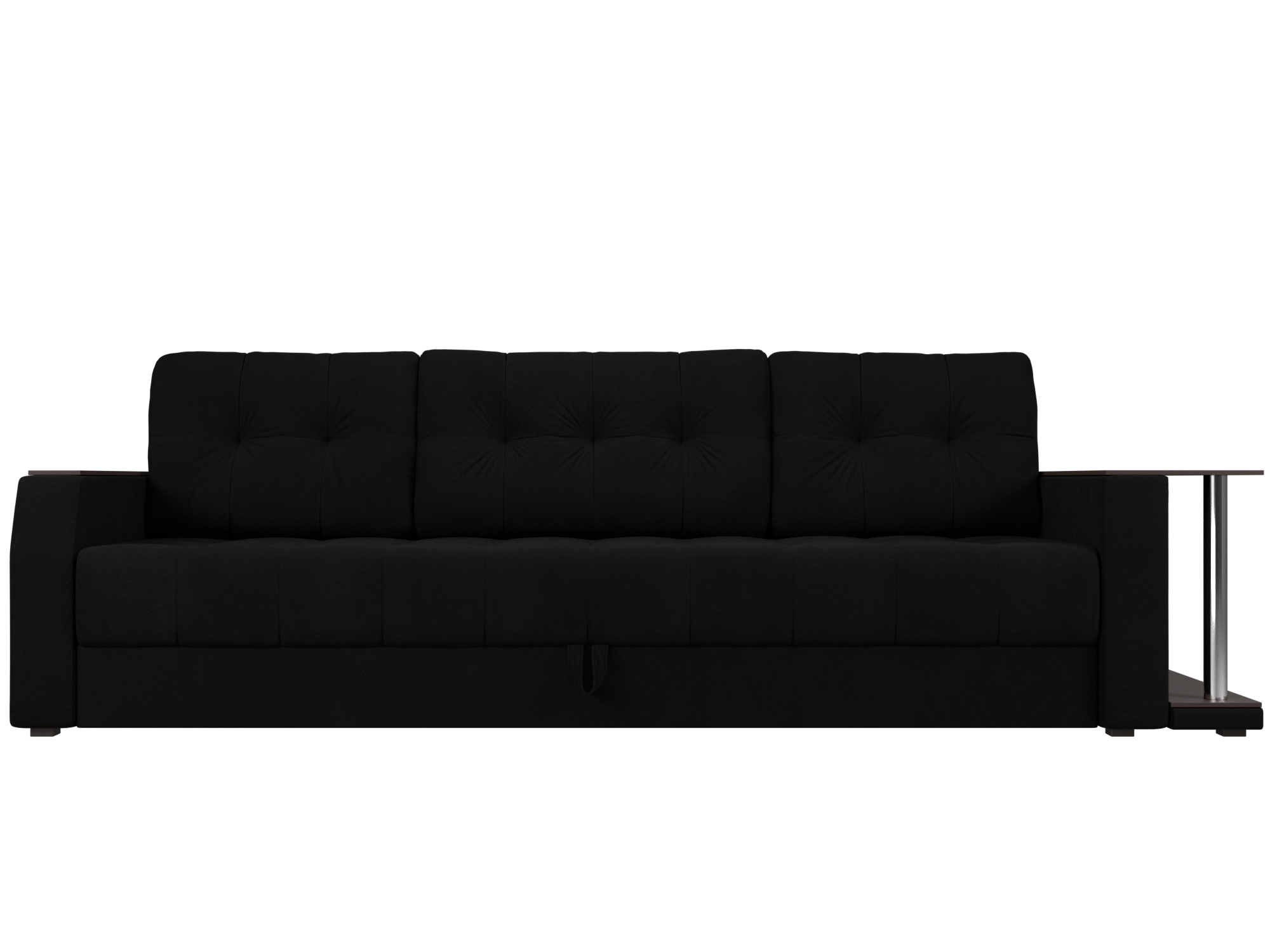 диван еврокнижка мебелико ник 2 микровельвет фиолетово черн Диван-еврокнижка Атлант Правый MebelVia Черный, Микровельвет, ЛДСП