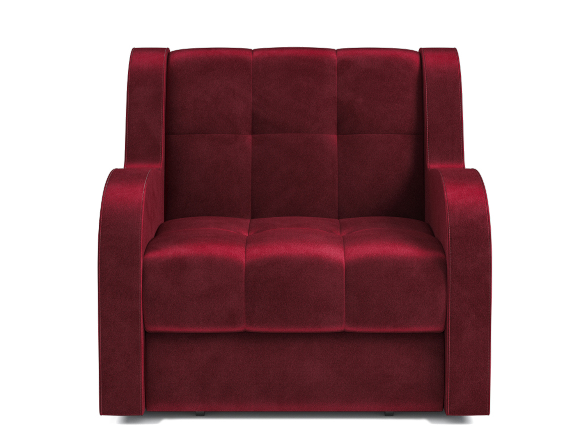 Кресло-кровать Барон MebelVia Красный, Вельвет бархатного типа, ДСП, Массив сосны, Металлокаркас