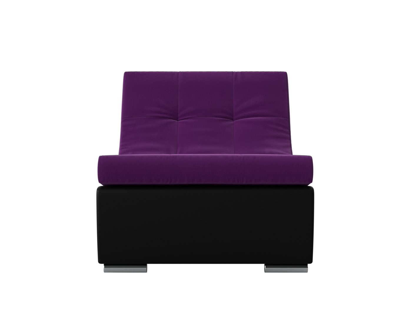 Модуль Кресло для модульного дивана Монреаль MebelVia Фиолетовый, Черный, Микровельвет, Экокожа, ЛДСП модуль кресло для модульного дивана холидей mebelvia фиолетовый микровельвет лдсп