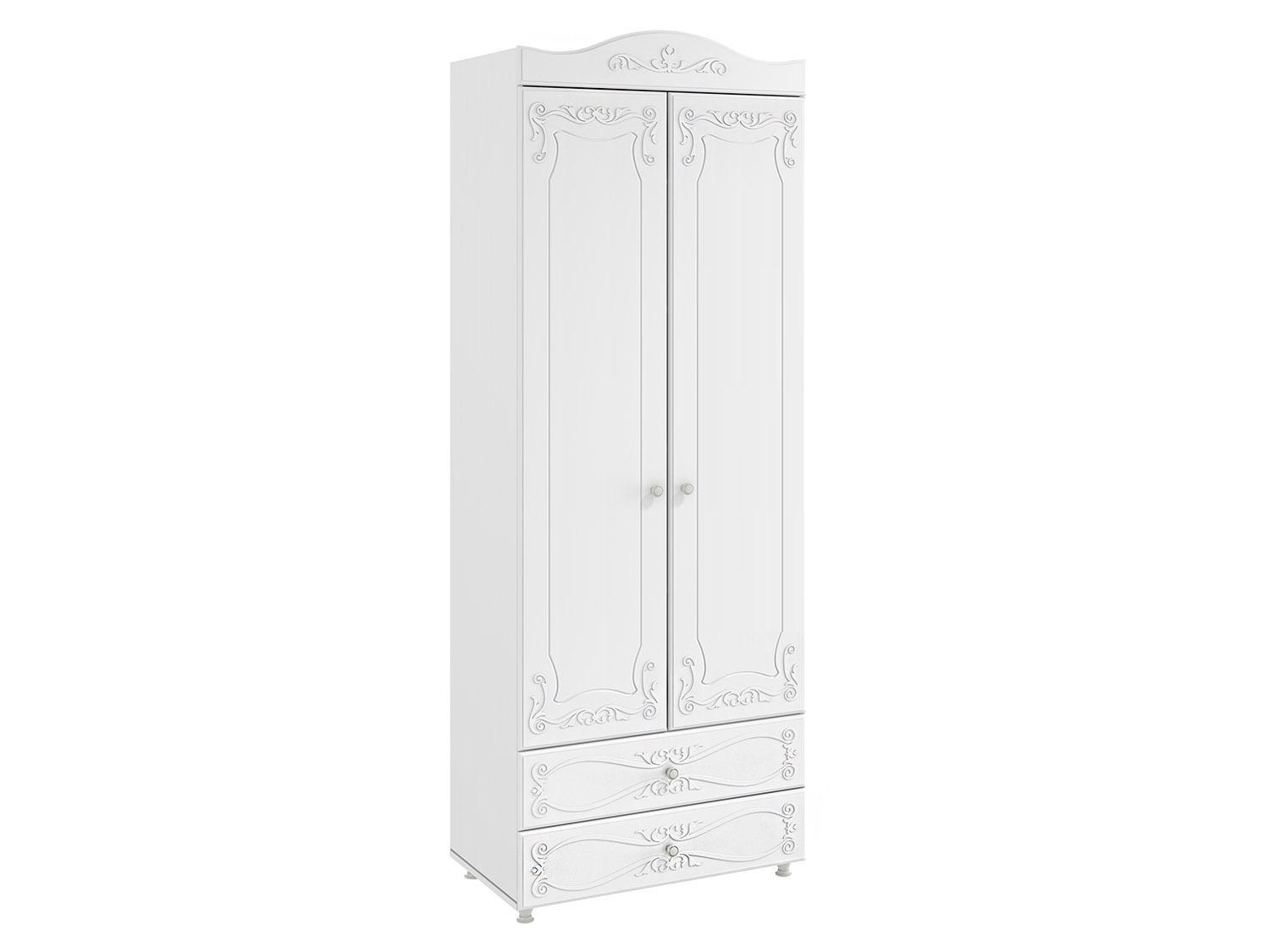Шкаф 2-х дверный с ящиками (гл.560) Италия ИТ-49 белое дерево Белое дерево, Белый, МДФ, ЛДСП